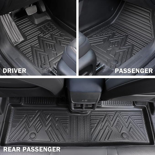 KUST Floor Mats for 2025-2026 Chevy Equinox/GMC Terrain Accessories (Gas Only), All Weather Car Mats with Backrest Mat & Cargo Trunk Liner & Door Sill Protector, TPE Rubber, Raised Edge, Full Set