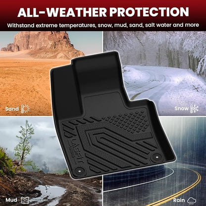 LASFIT Floor Mats & Cargo Liner for 2016-2026 Volvo XC90 T8 PHEV 6 Seats Only, Custom Fit All Weather TPE Floor Liners, Refined Interior Protection, 1st 2nd 3rd Row Mats, Trunk Mat & Backrest Mats
