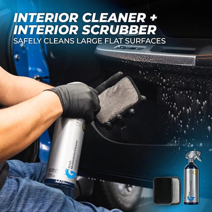 The Rag Company - Complete Interior Kit - Includes Glass & Car Interior Cleaners, Brushes, Rags, Buttersoft Cloths, Glass Towels, Scrubbers - 24 Item Set