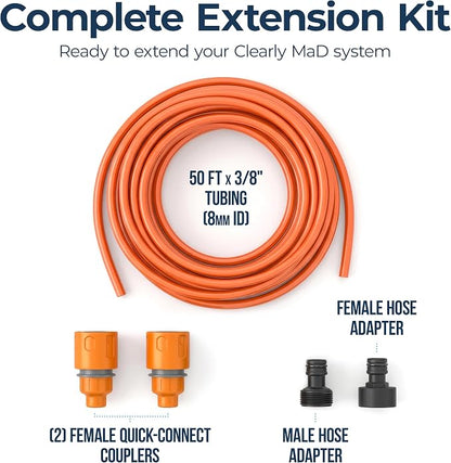 Spot Free Car Wash Rinse System Extra Water Tubing Hose Tube and Connector Pack, 50 Ft x 8 mm