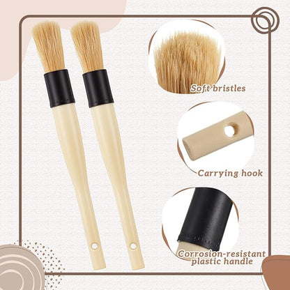 Patelai 2 Pack of Parts Cleaning Brush Home and Auto Use Parts Cleaner for Cleaning Auto Engine, Small Motors, Car Detailing, Wheels, Boats, Air Vents, Machinery (Beige)