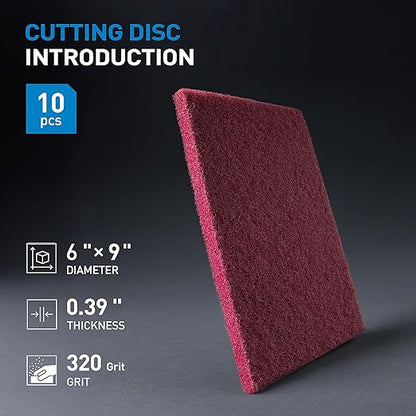 S SATC 6" x 9" Maroon General Purpose Scuff Pads,10 Pack Automotive Pads for Scuffing,Scouring,Sanding,Paint Primer Prep Adhesion Scratch for Automotive Restoration,Handicrafts