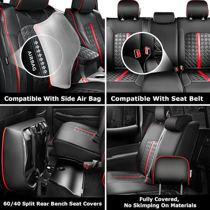 Carlimeki Tacoma Seat Covers Custom Fit for 2005 2006 2007 2008 2009 2010 2011 2012 2013 2014 2015 Crew Cab 2nd Gen Tacoma Base, PreRunner, TRD Pro - Center Console Armrest Covers - Fully Covered
