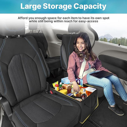 Mixsuper Liner Car Seat Organizer for Chrysler Pacifica 2017-2025 2026, Console Organizer Backseat Box for Pacifica, Dog Toy Box Storage Bin Kids Toys Baby Supplies Travel Accessories