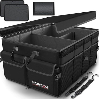 FORTEM Trunk Organizer For SUV Car Trunk Organizer, Foldable Storage, Car Accessories for Women Men, Collapsible Bag, 600D Oxford, Non Slip Bottom, Straps, Soft Cover (65L)
