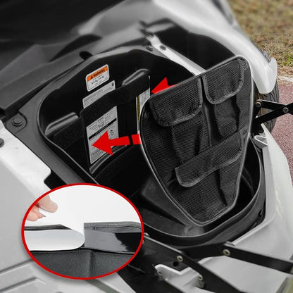 Front Trunk Organizer Frunk Tool Bag for Can Am Spyder F3 F3-L F3-S F3-T 2015+ Models - Removable 3 Mesh Pockets Storage Accessories(Black Style)