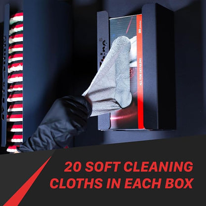 Maxshine Microfiber Detailing Towels | 20-Pack, Grey, 12"x12", 180GSM | Lint-Free, Streak-Free, Machine Washable | Dispenser Box for Car, Home, Auto Detailing