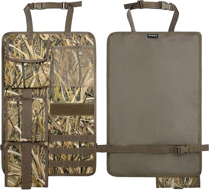 MYDAYS 2 Pack Tactical Seat Back Gun Rack, Camo Front Seat Organizer with MOLLE Panel Vehicle Gun Holder, Hunting Rifle/Shotgun (Camo1)