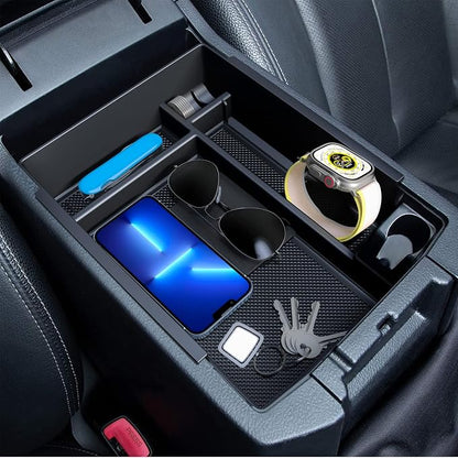 DIAMOOKY Upgraded Center Console Organizer for Toyota 4Runner 2024 2023 2022 2021 2020 2019 2018 2017 2016-2010 Full Size Tray Interior Accessories, Insert Armrest Box Secondary Storage ABS Material