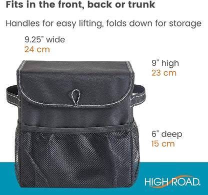 High Road Carganizer Car Storage Organizer with Lid - Multipurpose Small Car Storage Box, Back or Front Seat Organizer, Auto Console or Trunk Organizer - Univeral Fit in All Vehicles