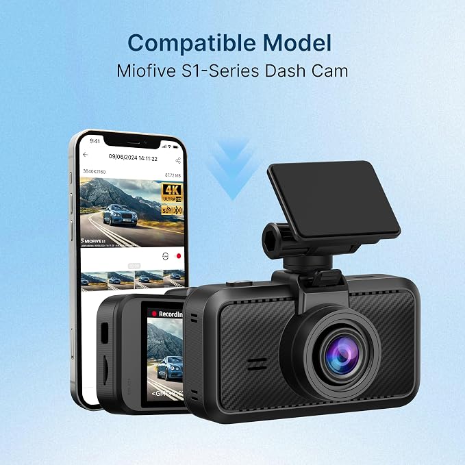 Miofive in-Car Rear Camera for Miofive S1/S1 Pro/S1 Ultra Series Dash Cam, 4K/2160P Backup Camera with Cable and 360° Rotation