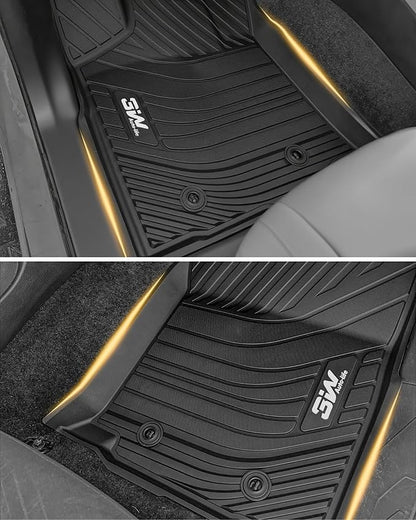 3W Floor Mats Fit 2020-2026 Toyota Corolla Sedan (Not for Cross or Hatchback), TPE All Weather Custom Fit Floor Liner for Toyota Corolla 1st and 2nd Row Full Set Car Liners(Include Hybrid)