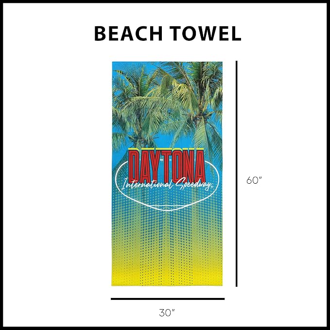 Northwest NASCAR Daytona International Speedway Track Feature Beach Towel, Cotton Blend Lightweight Bath, Pool Swim Travel Fan Gear, 30 x 60 Inch