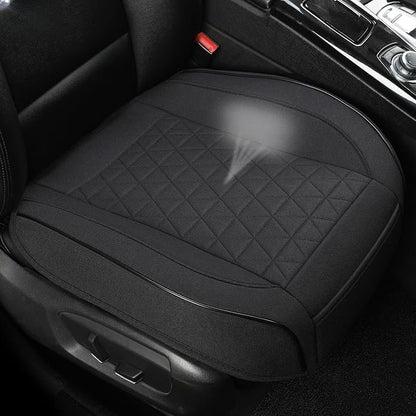 West Llama Linen Front Car Seat Cover Protector Anti-Slip Bottom Seat Cover Fits 95% of Vehicles,Wrapping Around The Bottom,Triangular Pattern(Black-1Pcs)