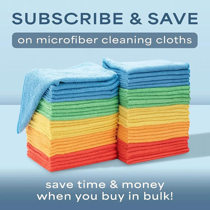S&T INC. 200 Pack Microfiber Cleaning Cloth, Bulk Towels for Home, Reusable Microfiber Towels for Cars, Cleaning Rags, Assorted, 11.5 Inches x 11.5 Inches, 200 Count