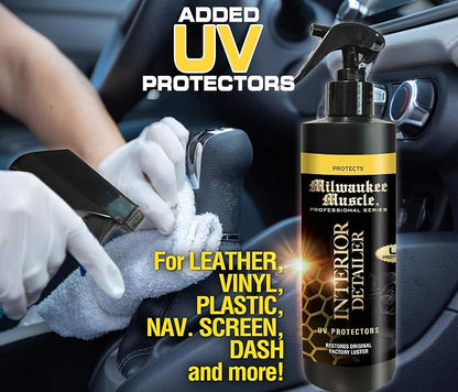 Interior Detailer Spray – 16 Fl Oz | Cleaner & Conditioner for Leather, Vinyl, Plastic & Screens | UV Protection | Non-Greasy | Cars, Trucks, Boats, Bikes & RVs