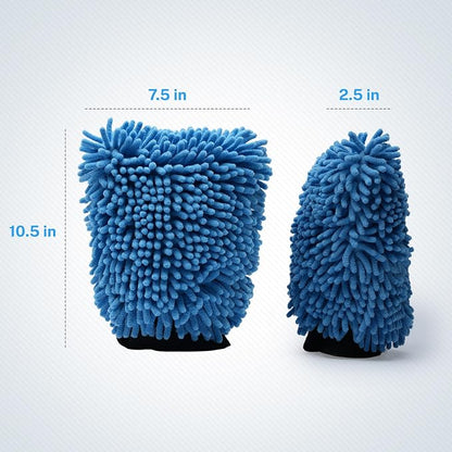 S.M. Arnold 2-Pack Ultra-Soft Microfiber Chenille Wash Mitts, High Absorbency, Ideal for Car Detailing & Home Cleaning, Scratch-Free, Durable, Reusable - Perfect for Professional & DIY Use
