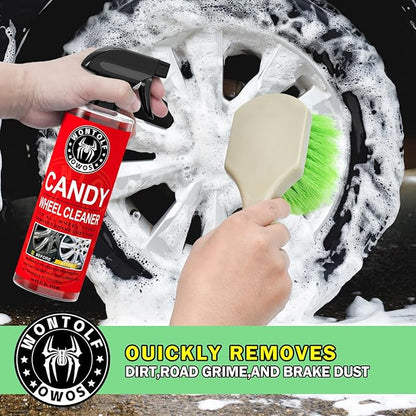 Wontolf CWK188 Car Wash Kit with Foam Gun, Car Wash Soap, Interior Detailer Cleaner, Wheel Cleaner, Car Care Cleaning Detailing Kit for Cars Trucks RVs SUVs Motorcycles (Works w/Garden Hose), 10 Items