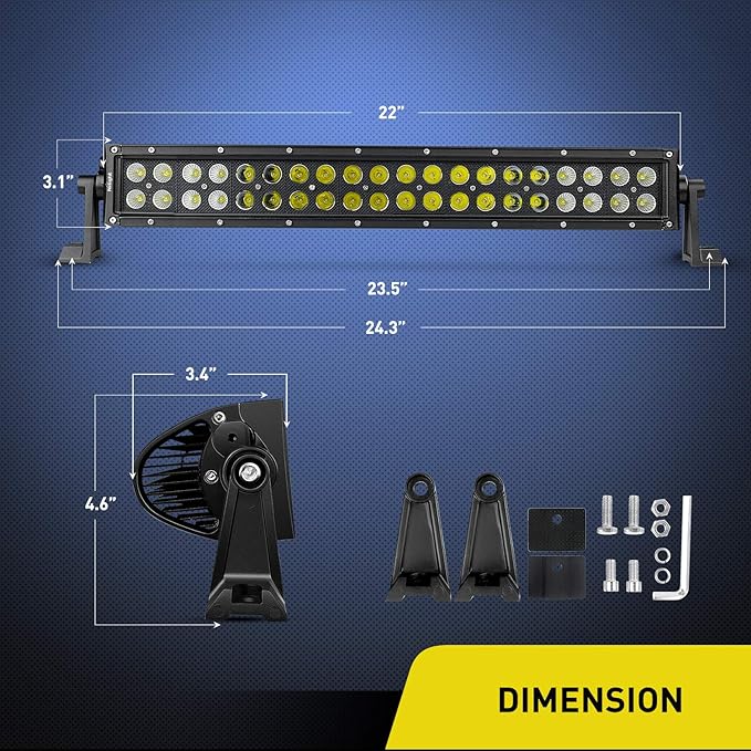 Nilight LED Light Bar 22 Inch 120w Flood Spot Combo Driving Lights 12V 5Pin Rocker Switch 16AWG Wiring Harness Kit for Trucks SUV ATV UTV 4x4 Van Camper