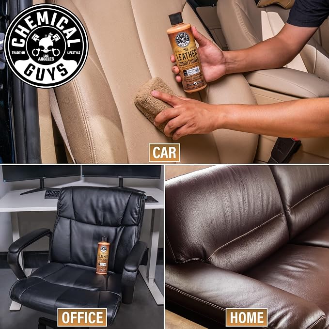 Chemical Guys Leather Cleaner and Conditioner Kit - 2 Bottles (4 oz Each), Car Cleaner and Conditioner, Safely Cleans & Conditions Leather Car Interiors, Furniture, Shoes, Boots, Bags, Apparel & More