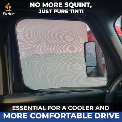 EcoNour Truck 2-Pack Side Window Shade | Stretchable & Breathable Mesh Privacy Blackout Sunshade for Semi Truck - Kenworth T680 / Peterbilt 589, Peterbilt 579 (XXXL 30" x 48")