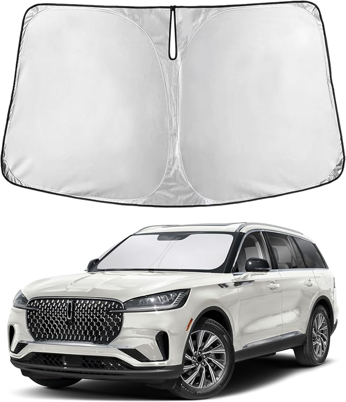 EcoNour Windshield Sunshade Compatible for Lincoln Aviator 2020-2024 2025 2026, Sun Visor for Front Windshield & Window Sun Shade Cover, UV Heat Blocker & Protector, Car Accessories