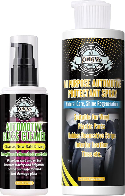 Kingvo Car Leather Conditioner and Car Window Cleaner, Leather Protector Care for Couch Auto Seats,Shower Glass Windshield Washer Fluid Window Tool