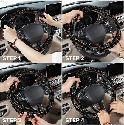 GENANY Dungeon Daddy Steering Wheel Cover, Non Slip Polyester Car Wheel Protector for Car SUV Truck, Universal 15 Inch