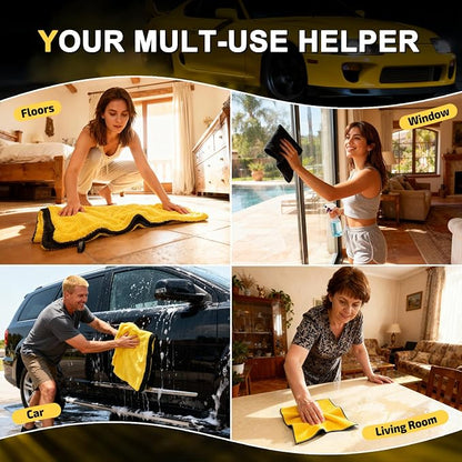 SMINDER 1400 GSM Car Drying Towels Car Detailing– XXL Microfiber Towels for Cars, Trucks (48" x 24"), Ultra-Absorbent, Streak-Free, Scratch-Free, No Water Spots, Double-Twist Pile & Edgeless Design