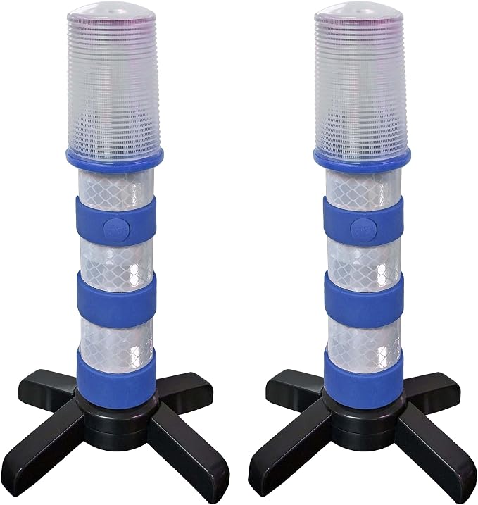 Electriduct Road Emergency Beacon LED Flare KIT with Storage Case - Blue | 3 Kits