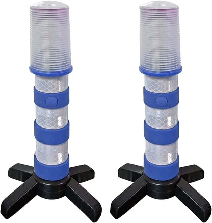 Electriduct Road Emergency Beacon LED Flare KIT with Storage Case - Blue | 3 Kits
