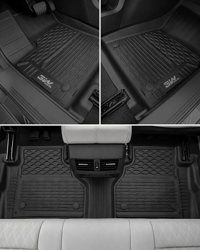 3W Floor Mats & Cargo Liner & Seatback Mats Fit Nissan Murano 2025 2026, Custom Fit All Weather TPE Full Set for Murano, 1st & 2nd Row Floor Mats with Trunk Mats and Seatback Mats, Black