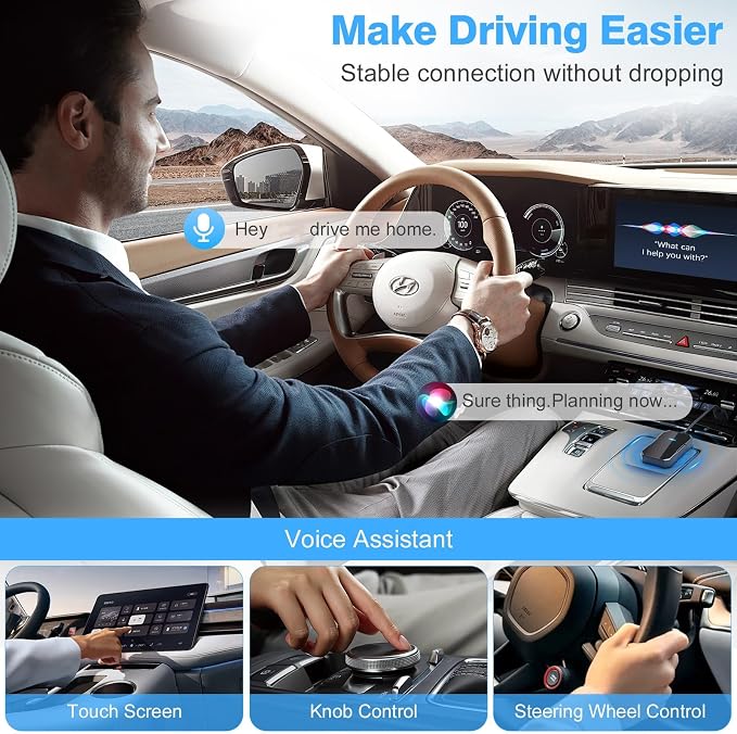 Wireless carplay Adapter for iPhone 2025, Wired CarPlay to Wireless, Mini Car Play Dongle for Phone,Instant Connectivity, Fit for Cars with Built-in CarPlay
