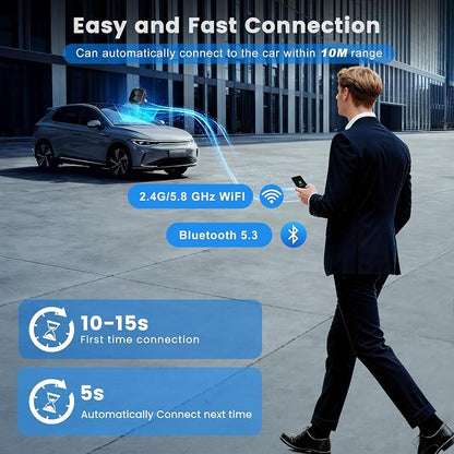 2-in-1 Wireless CarPlay Adapter for iPhone & Android Auto – Convert Wired CarPlay to Wireless, Plug & Play, Stable Connection for Daily Driving, USB & USB-C Support (Check Compatibility)