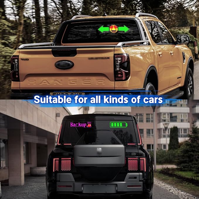 Devil Eyes Light for Cars,Flexible Scrolling Programmable LED Signs,LED Eyes for Truck Windshield,Custom Editor Colours,Animations,Text (19"x 5"/2Pcs)