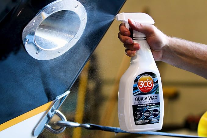 303 (30213-6PK) Marine Quick Wax - Quick And Easy Spray On Wax - 90 Days Of Protection - Provides a Slick, Protective, Glossy Shine - Use On Wet Or Dry Surfaces - Carnauba Wax, 32 fl. oz. 6 Pack