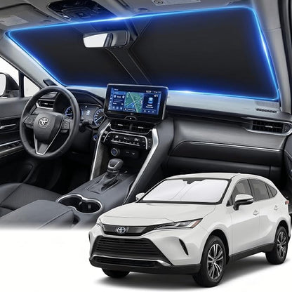 Windshield Sun Shade for Toyota Venza 2021-2024 Sunshade Front Window Shade Custom Fit Venza Accessories Sun Visor Foldable Shade Blocks UV Rays Accessories