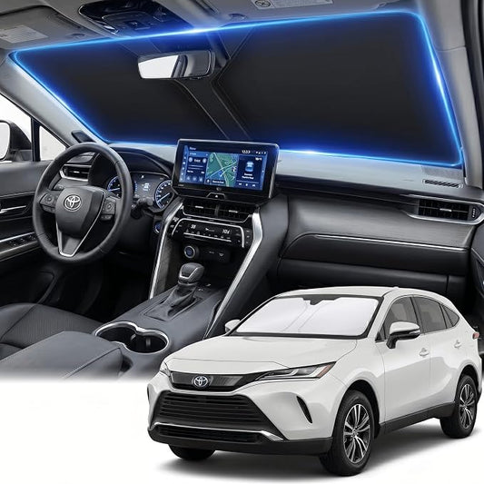 Windshield Sun Shade for Toyota Venza 2021-2024 Sunshade Front Window Shade Custom Fit Venza Accessories Sun Visor Foldable Shade Blocks UV Rays Accessories