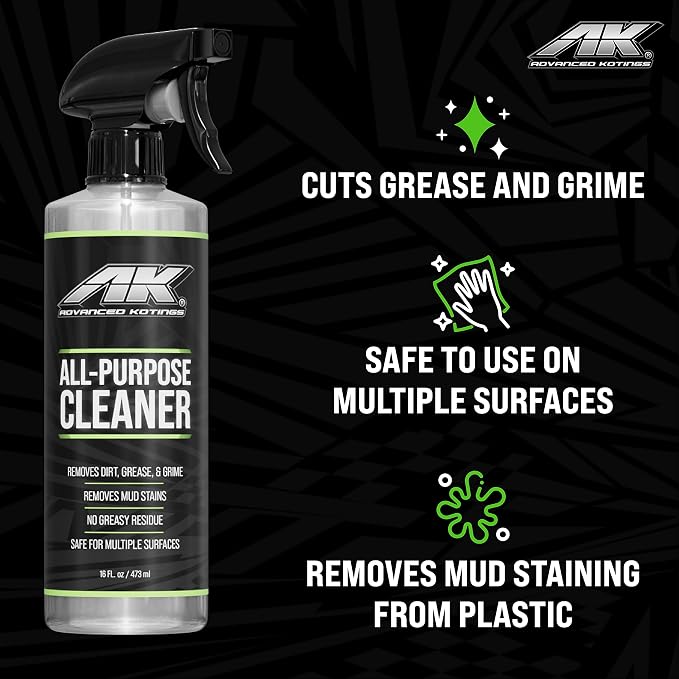 Advanced Kotings All Purpose Cleaner | Interior or Exterior Spray for Cars, ATVs, UTVs, Dirt Bikes, Motorcycles and More | Removes Dirt, Oil, Grime and Shines Surfaces | 16 fl oz Spray - Single Bottle