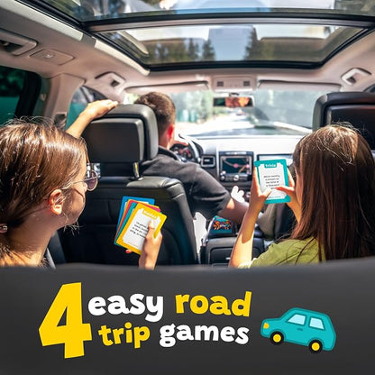 WELL BALANCED Road Trip Games for Kids Travel Essentials, Trivia, Riddles, Car Activities Must Haves for Ages 7+
