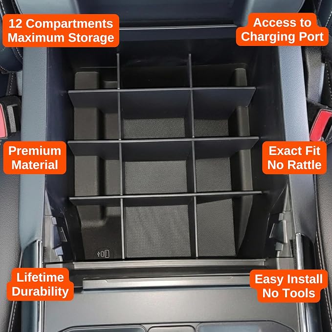 Vehicle OCD - Center Console Organizer for Ford F150 (2021-2026) (Full Console w/Bucket Seats ONLY) - Made in USA - Select 2024-2026 Models - SLX169