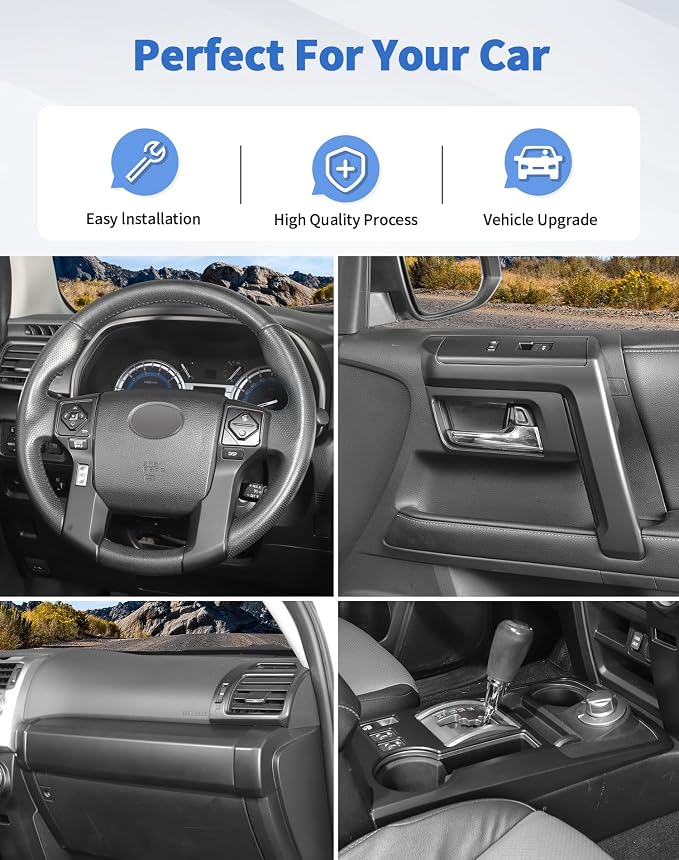 for 4Runner 2020-2023 Matte Black Whole Set Interior Panel Cover Trim Kit, Center Console Gear Shift Dashboard Panel Cover Trim for Toyota 4runner Interior Accessories