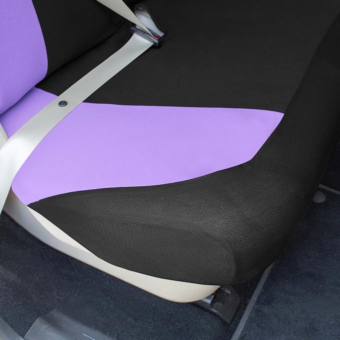Universal Fit Chevron Flat Cloth Car Seat Covers Full Set - Purple
