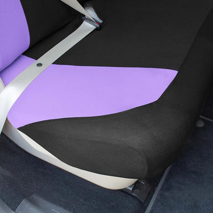 Universal Fit Chevron Flat Cloth Car Seat Covers Full Set - Purple