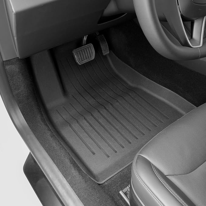 SUPER LINER Tesla Model 3 Floor Mats 2025 2026 2024 | Custom Fit All-Weather 8-Piece Set TPE Material | Tesla Model 3 Highland Floor Mats&Seatback Mats&Cargo Liner, Trunk&Interior Accessories