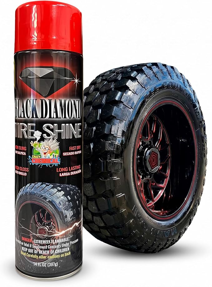 Black Diamond Tire Shine – Extreme Wet Look High Gloss, Long Lasting Protection, UV Resistant, Fast Dry & No Sling Formula, 14 fl oz Spray (Pack of 1)