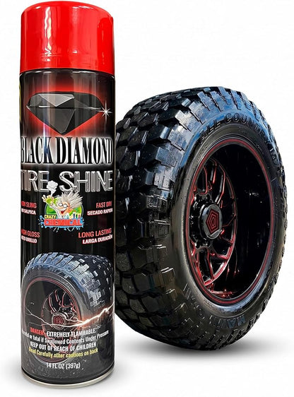 Black Diamond Tire Shine – Extreme Wet Look High Gloss, Long Lasting Protection, UV Resistant, Fast Dry & No Sling Formula, 14 fl oz Spray (Pack of 1)