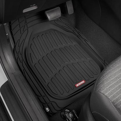 Motor Trend (2) Car Seat Covers for Front Seats with (2) Trimmable Car Floor Mats – Universal Fit Auto Accessories for Cars, Trucks, SUVs, Vans – Interior Protection and Vehicle Interior Shield Combo