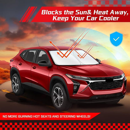ARISMOTOR Windshield Sun Shade for Chevrolet Chevy Trax (LS 1RS LT 2RS ACTIV) 2024-2025 2026, Custom Fit Foldable Front Window Sunshade Sun Visor Protector, Block UV Rays Keep Your Car Cooler