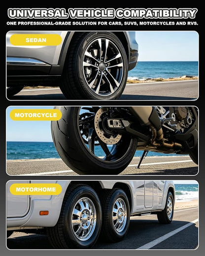 Car Tire Shine with Sponge,Tire Coating Paste,Tire Polishing Paste,Long-Lasting Tire Dressing with Wet Gloss Look Finish,Car Tire Shine for Trucks Sedans RVs SUV(1Pcs)